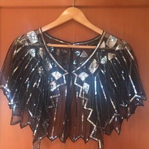 1920s Flapper Sequin Shawl Wrap